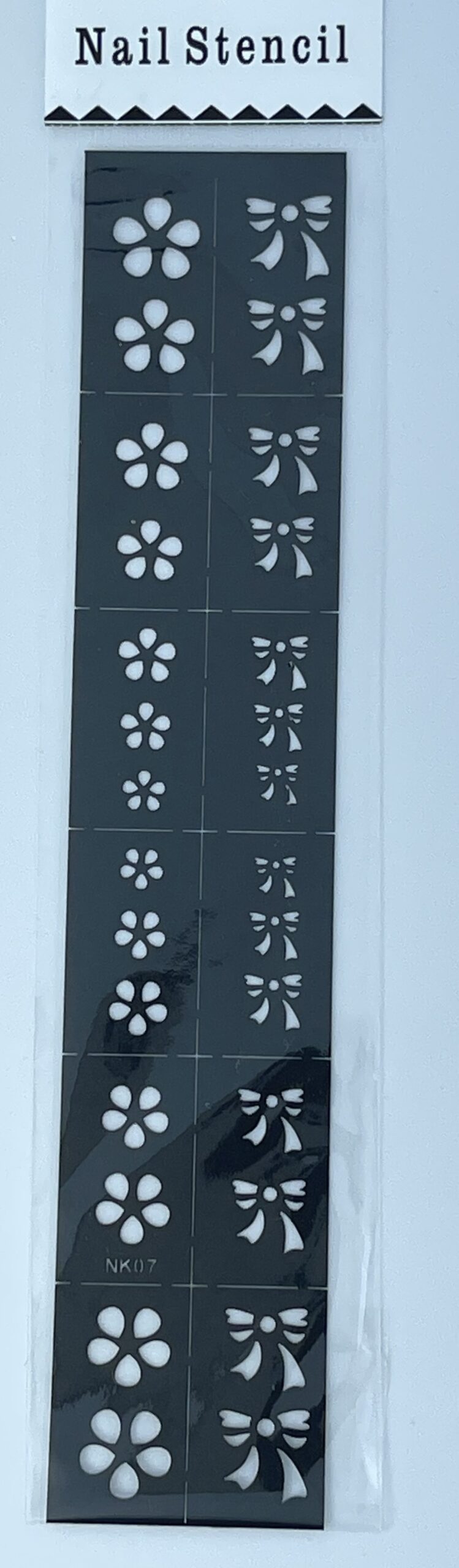 12x Nail Art Schablone NK07 - Muster Blume/Masche