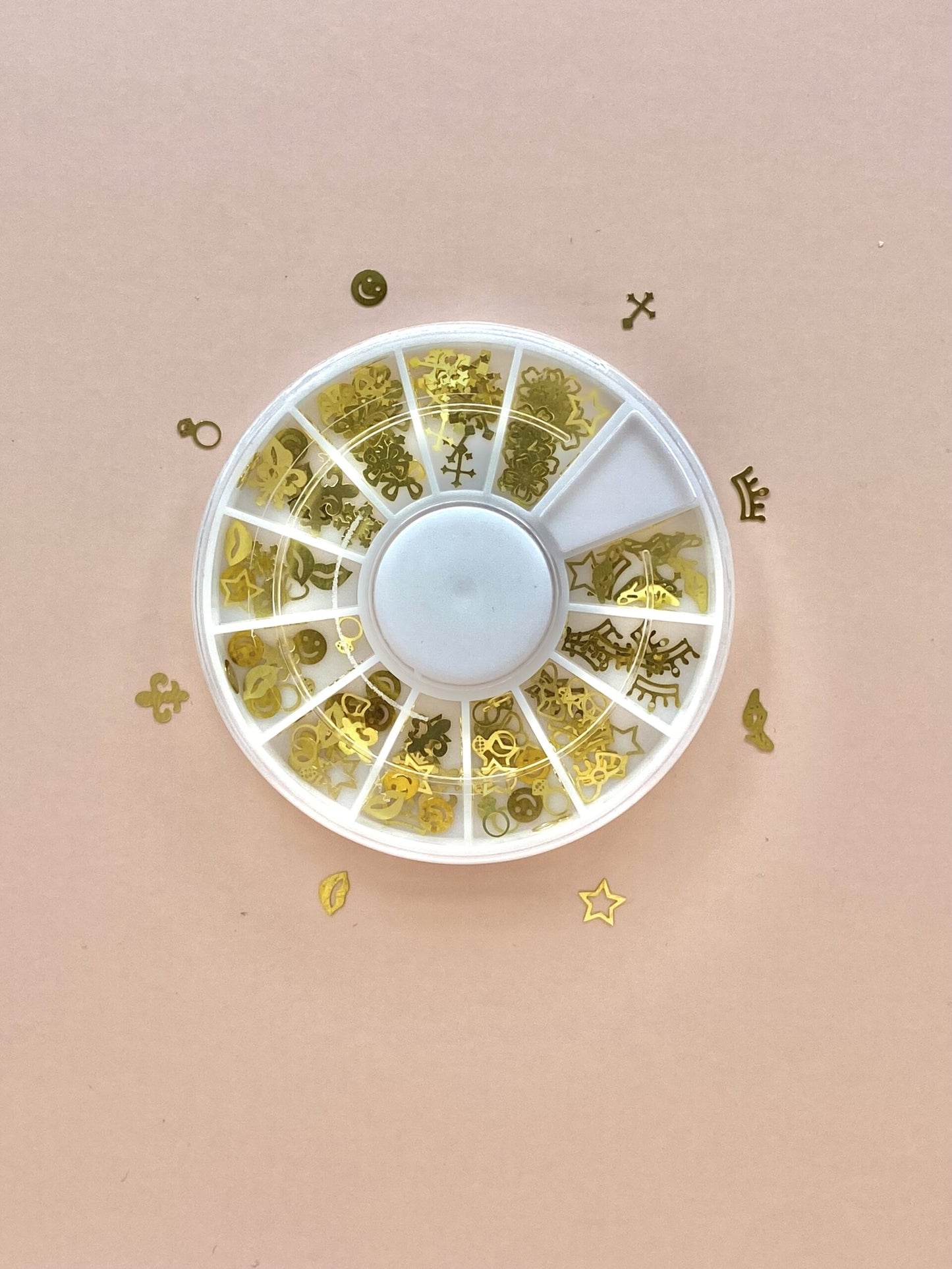 180 rhinestones/plates, pattern mix, gold stamped