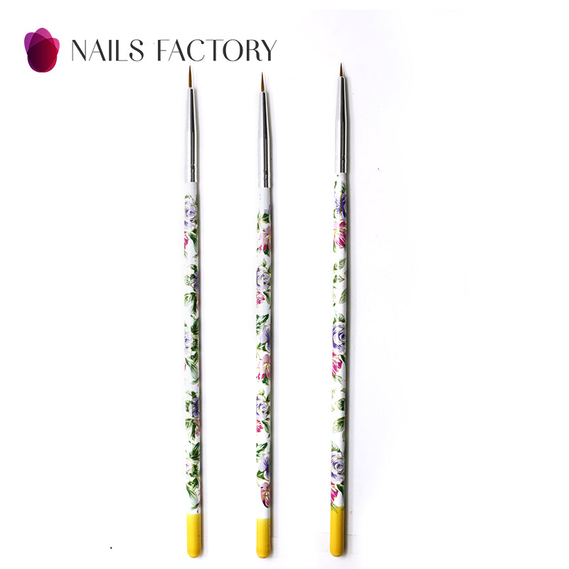 Set da 3 nail art con liner a forma di fiori