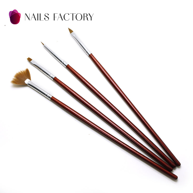 Set of 4 gel brushes with fan brushes