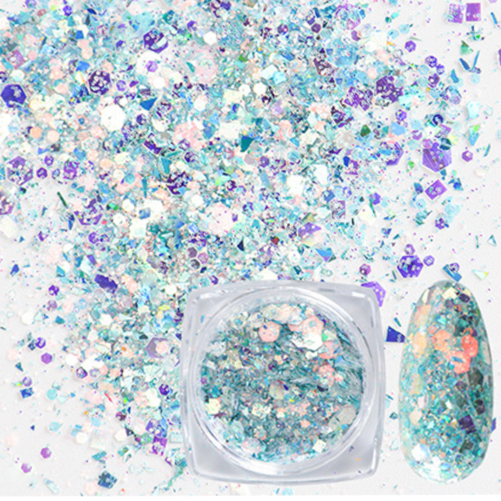 Extrem Nailart Glitzer Blau