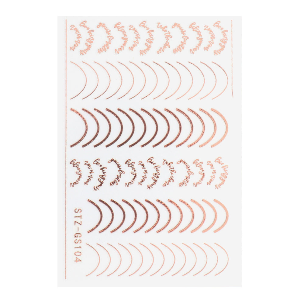 Nail Sticker French Stripe Rose Gold