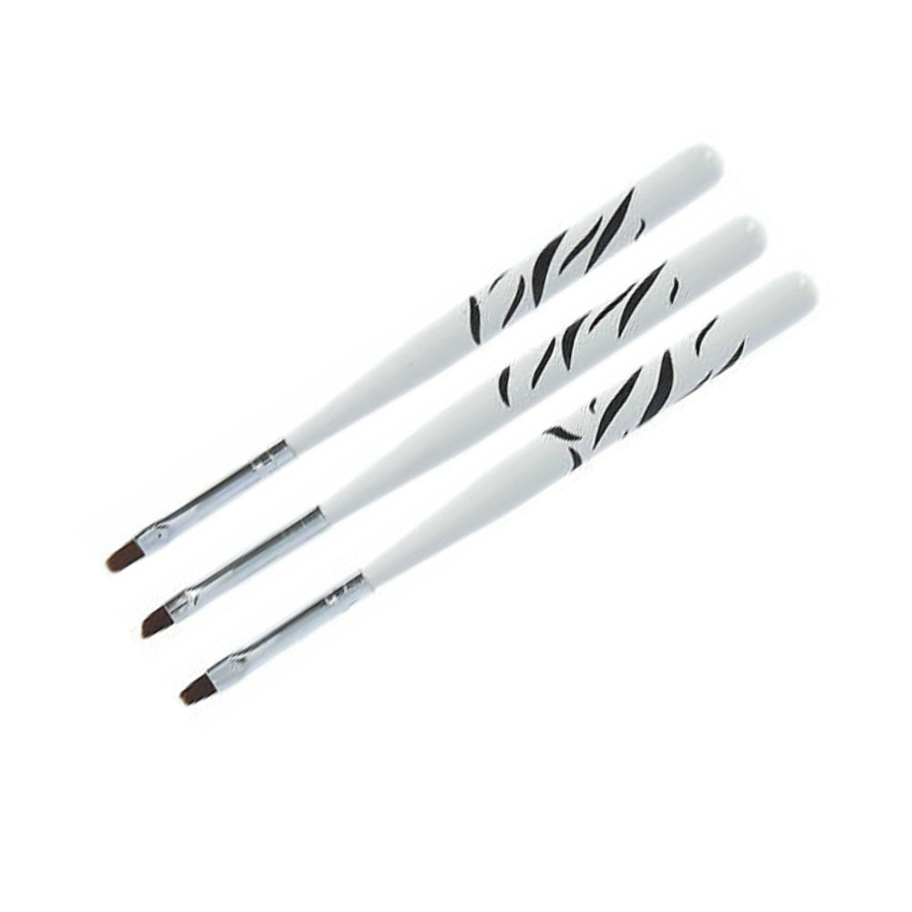 3er Gel Pinsel Set Zebra