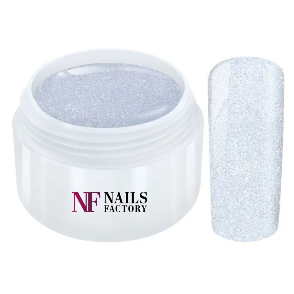 Nails Factory Farbgel Glitter Silver White