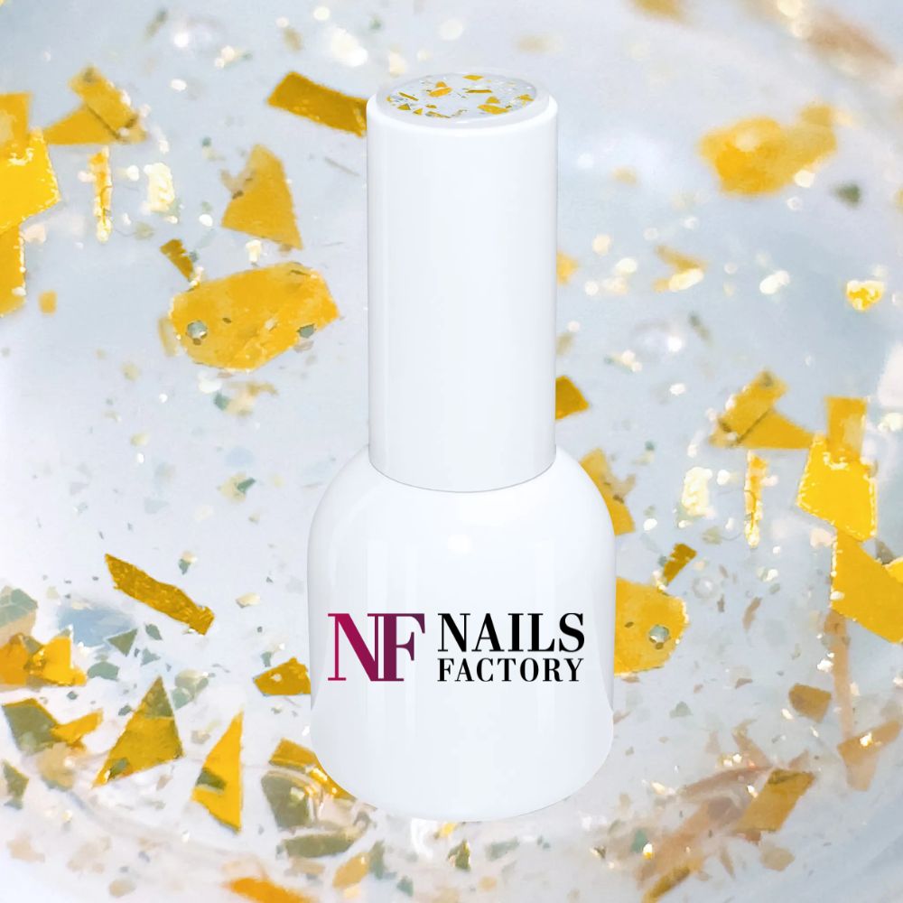 Nails Factory Finish Gel Shiny Flakes Gold
