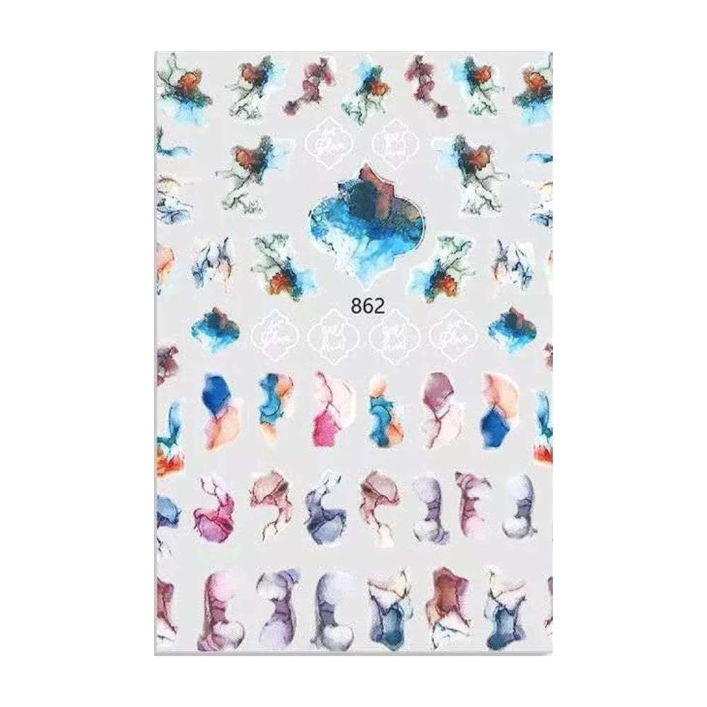 Nail Sticker Aquarell bunt