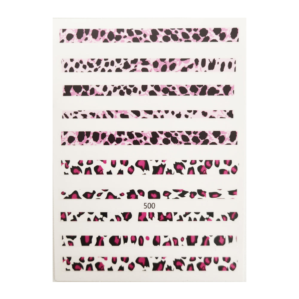 Nail Sticker Leopard Pink