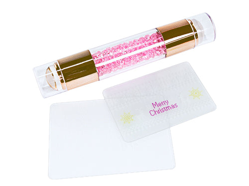 Design Stamp & Scraper Clear Set with Rhinestones