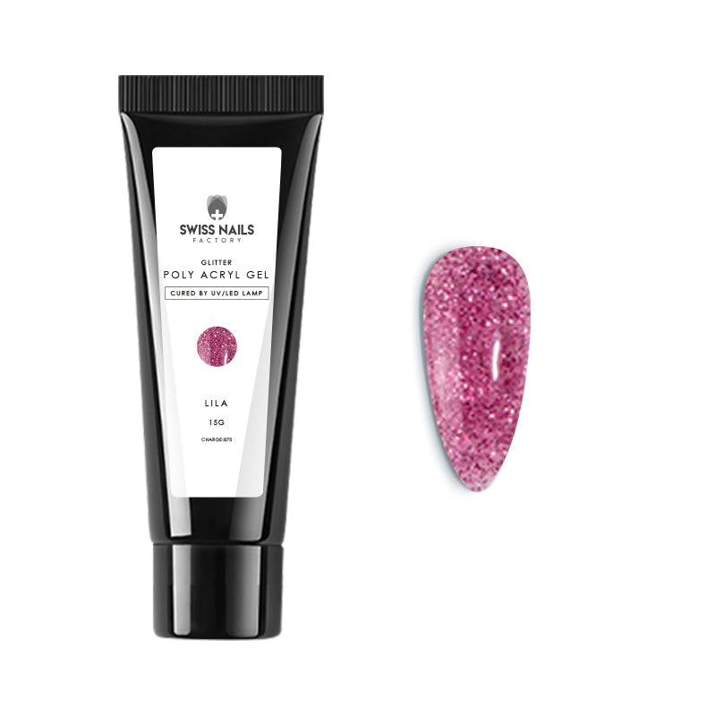 Poly Acryl Gel Lila Glitter Nr. 102