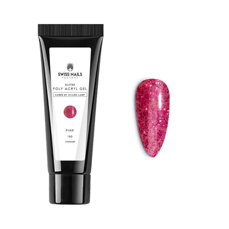 Poly Acryl Gel Pink Glitter Nr. 112