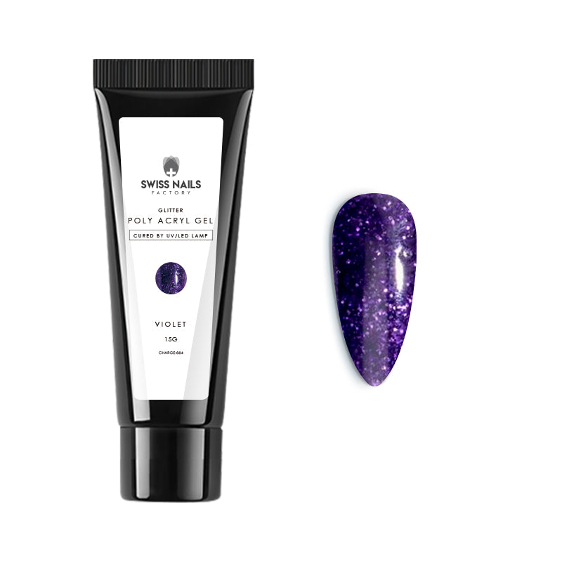 Poly Acryl Gel Violett Glitter Nr. 109