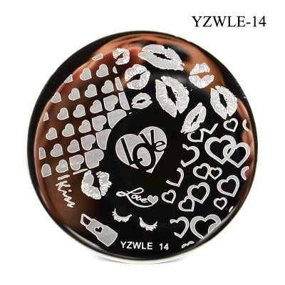 Nail art stamping template round YZWLE-14