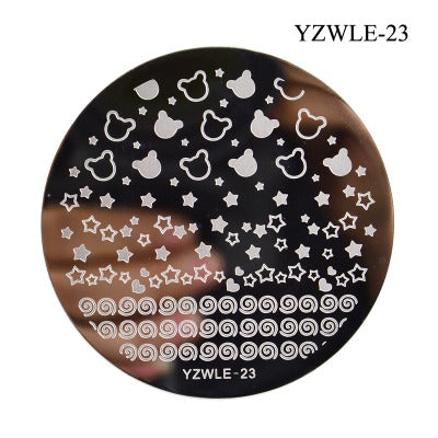 Nail art stamping template round YZWLE-23