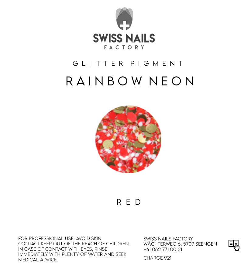Rainbow neon sequins - Red GN05F