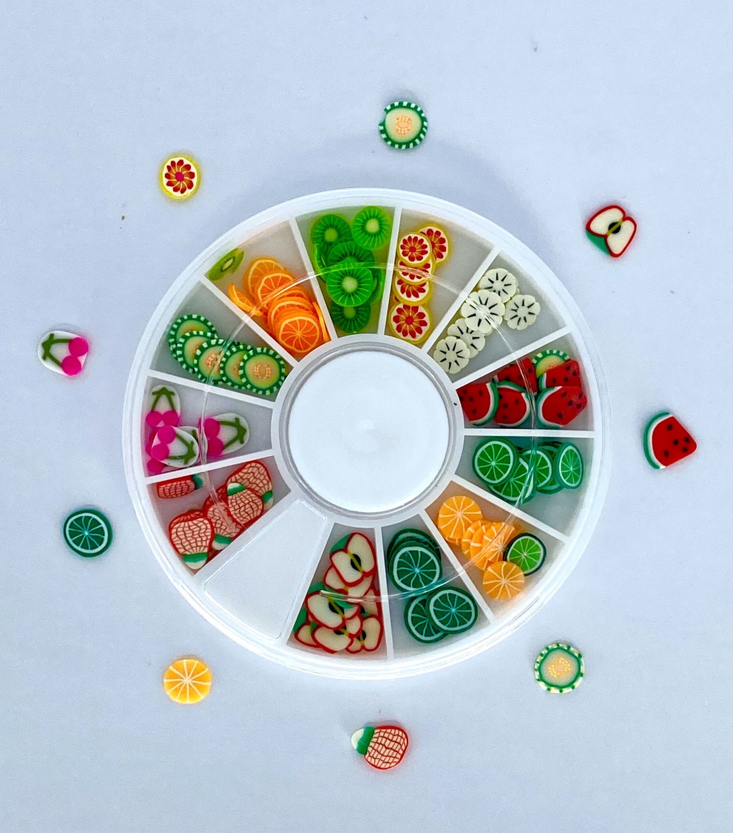 120 Strasssteine/Fimo Mix Früchte