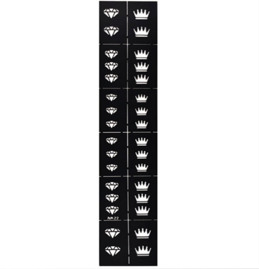12x Nail Art Schablone NK22 - Diamant/Krone