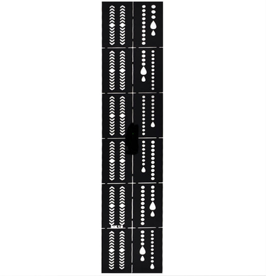 12x Nail Art Stencil NK19 - Drop/Tip