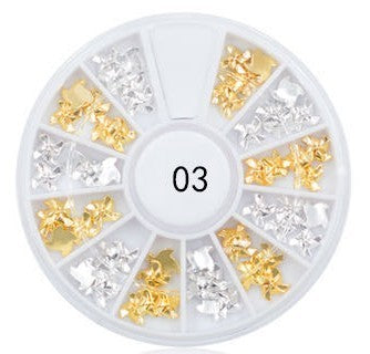 180 rhinestone leaves/drops, gold & silver