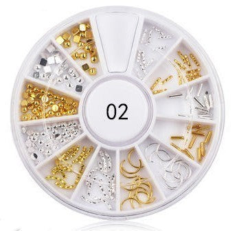 180 rhinestones, various patterns/sticks, gold & silver