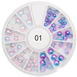 180 Rhinestone Beads, Colorful & White