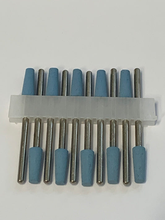 1x Coarse silicone polisher/cone with flat tip, 800 grit, 4mm, blue