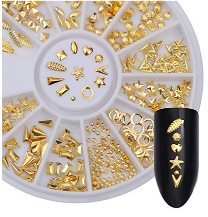 240 Strasssteine Gold gemustert