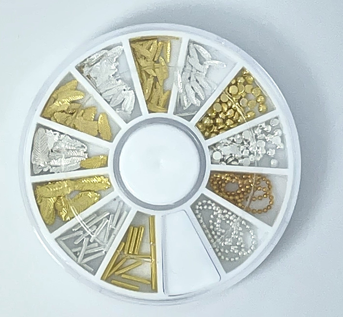 240 Strasssteine / Nagelschmuck Mix gold und silber