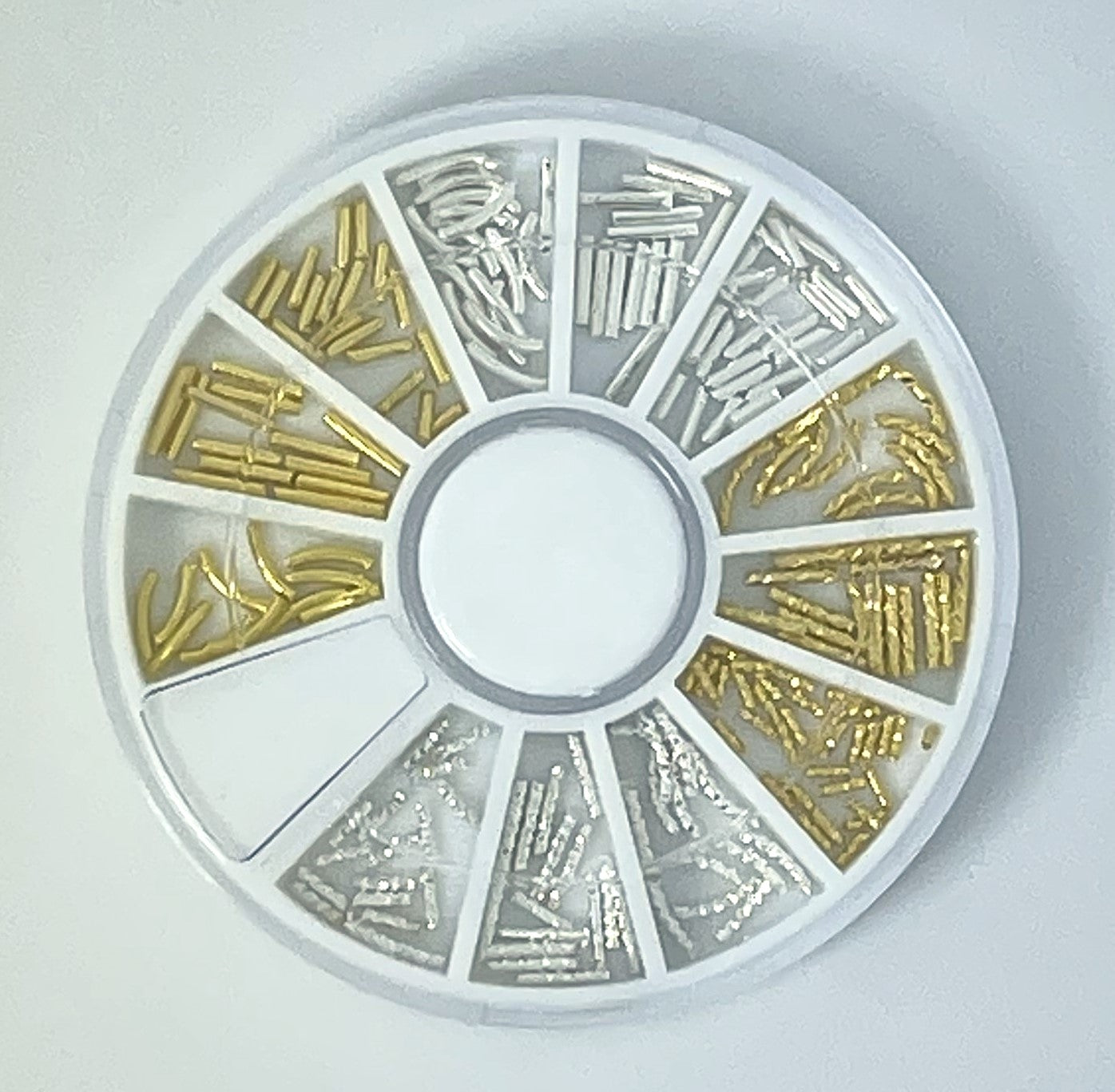 240 Strasssteine / Nagelschmuck Stäbchen gold und silber