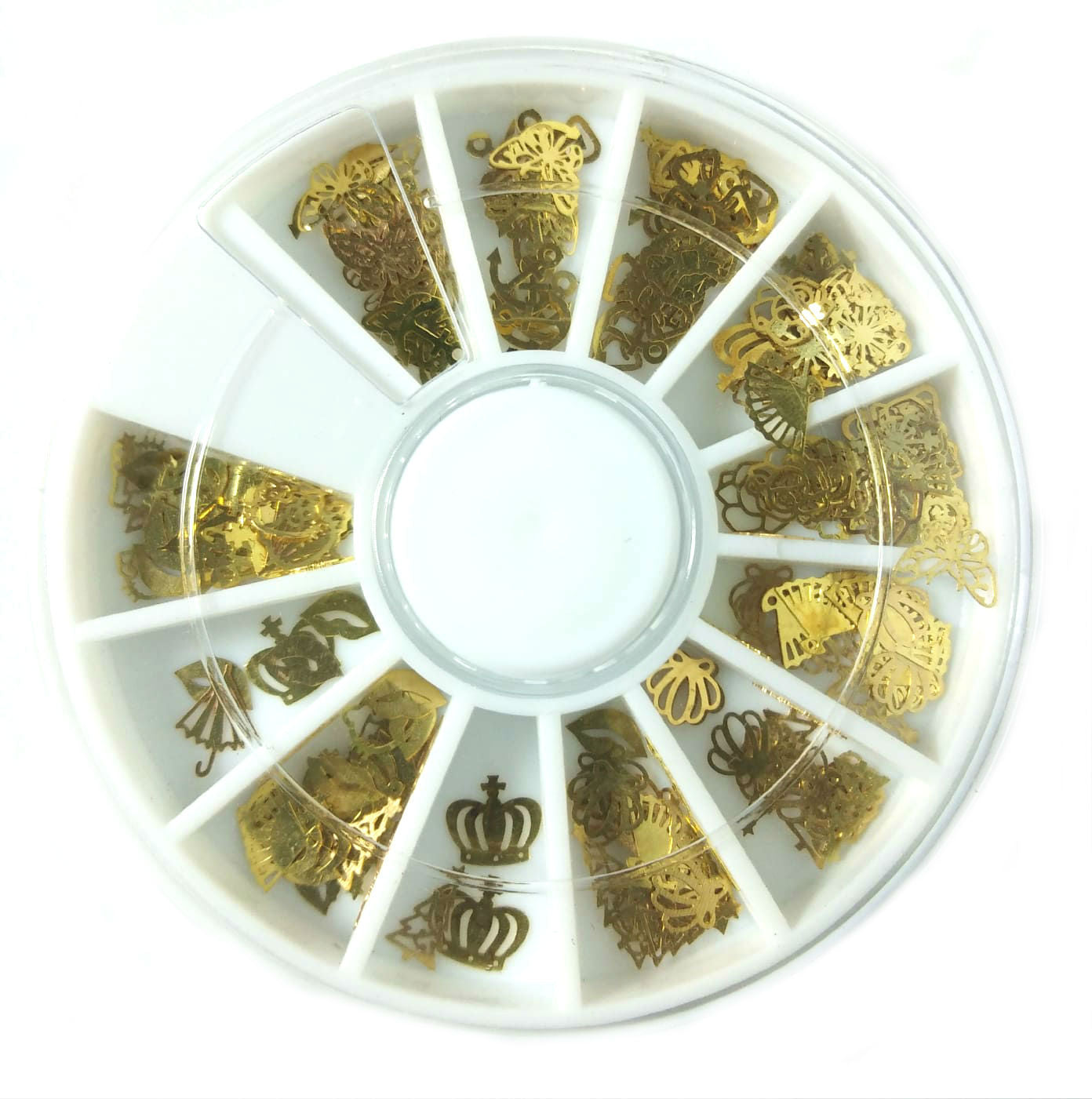 240 Strasssteine/Plättchen Muster Mix Gold gestanzt