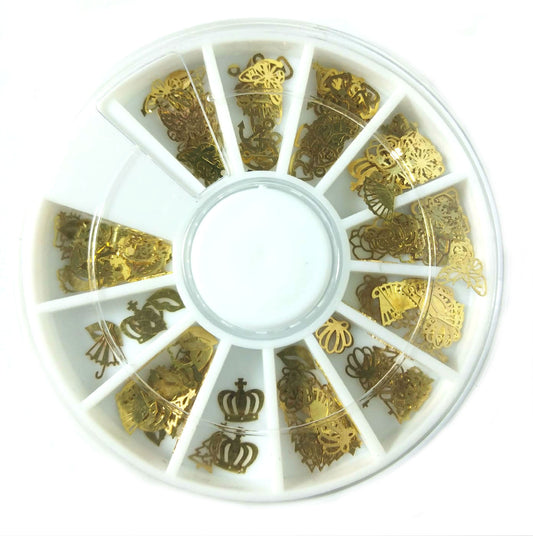 240 Strasssteine/Plättchen Muster Mix Gold gestanzt