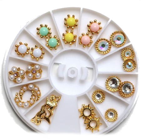 24x Strasssteine Gold Oriental