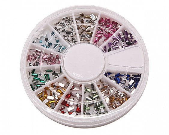 300 Strasssteine in 12 Farben Eckig