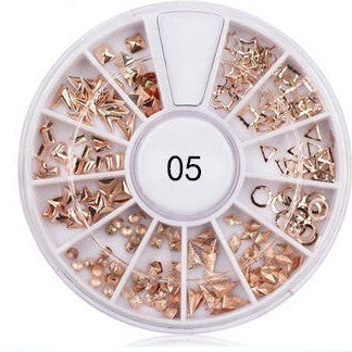 360 Nagelschmuck / Strasssteine Rosegold Mix Nr. 05