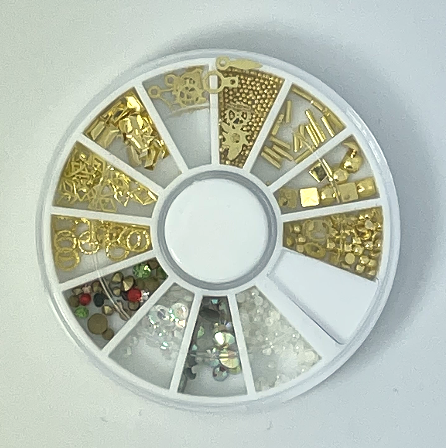 360 Strasssteine / Nagelschmuck Mix Gold, Glas, Perlen
