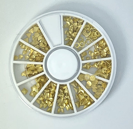 360 Strasssteine / Nagelschmuck Mix matt gold