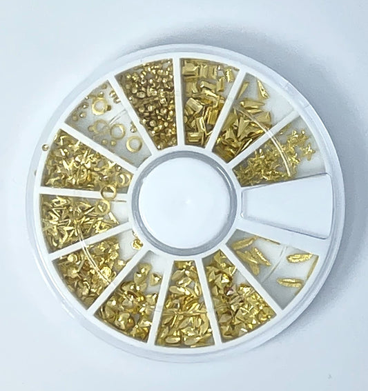 360 Strasssteine / Nagelschmuck Mix Sommer, gold