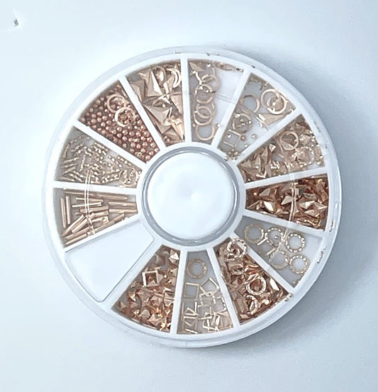 360 Strasssteine / Nagelschmuck Roségold verschiedene Formen