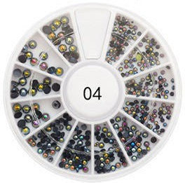 360 Strasssteine Perlen Regenbogen Schwarz