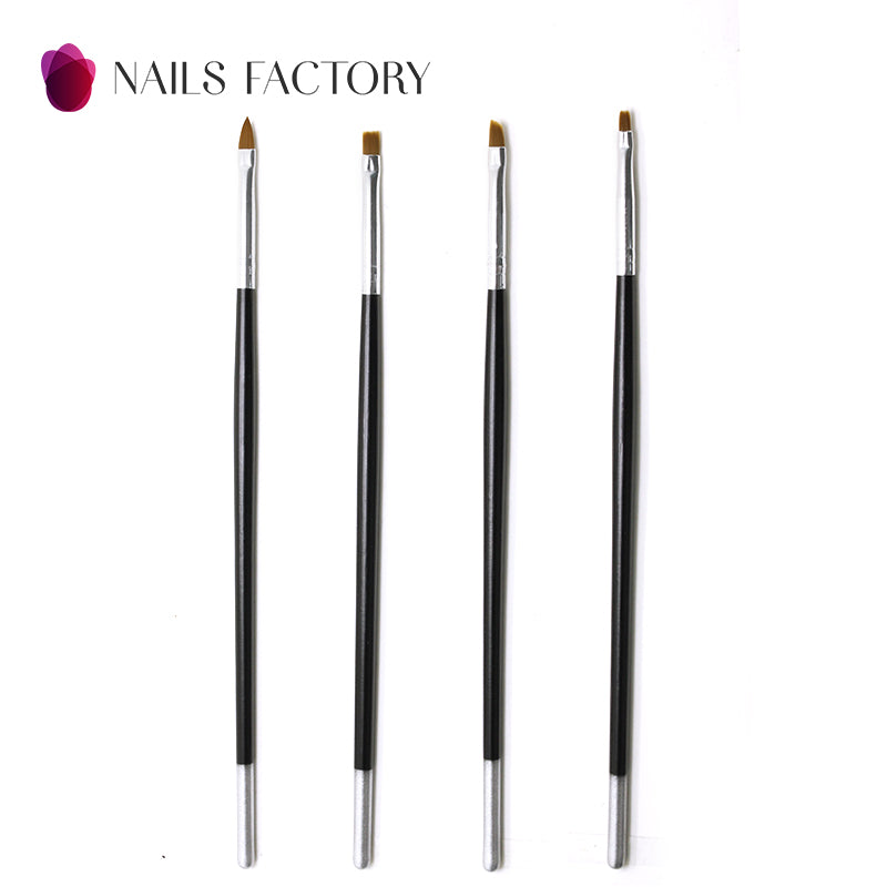 4er Set Gelpinsel Black