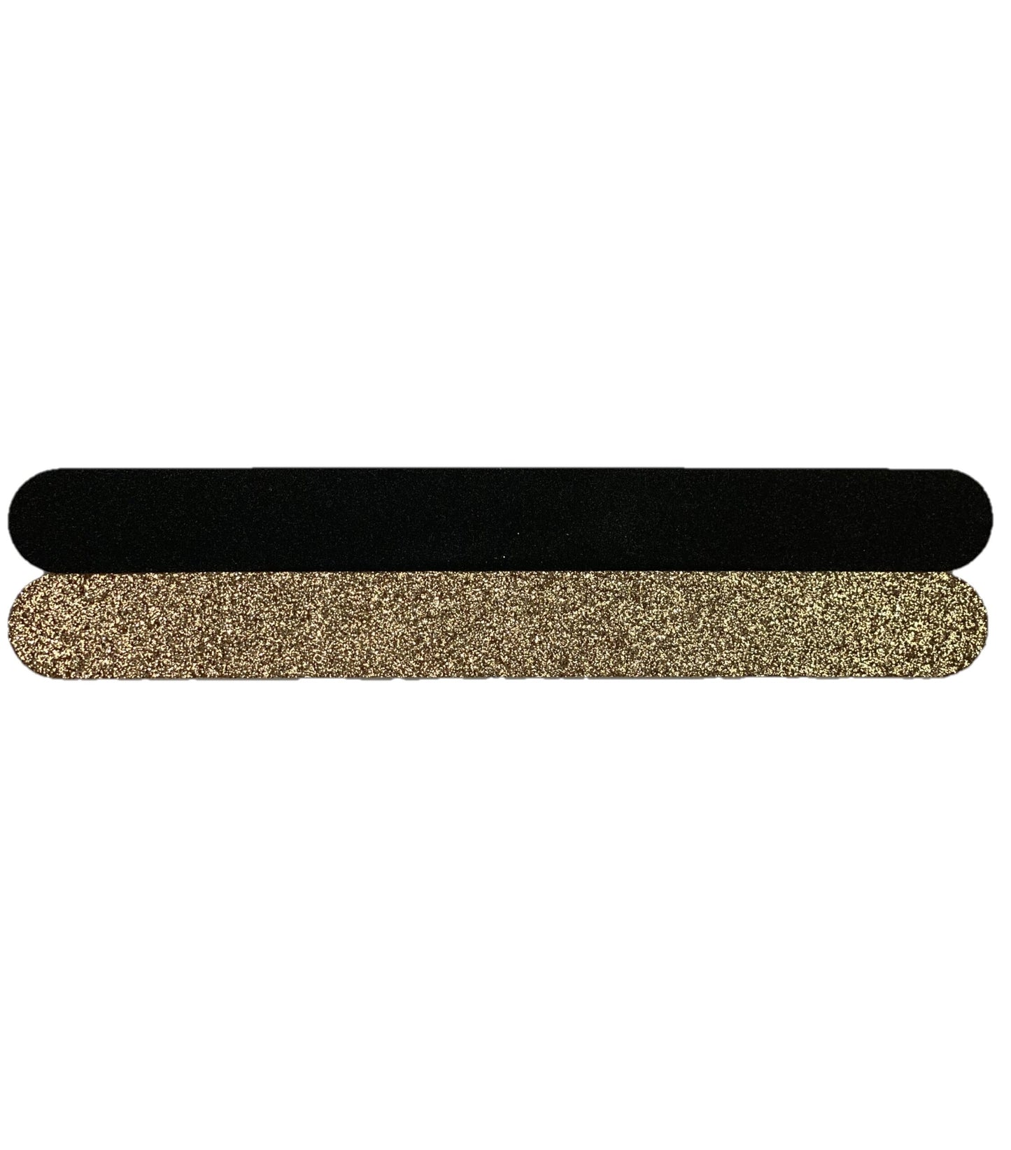 Professional Nail Files Straight Black/Gold Glitter 180