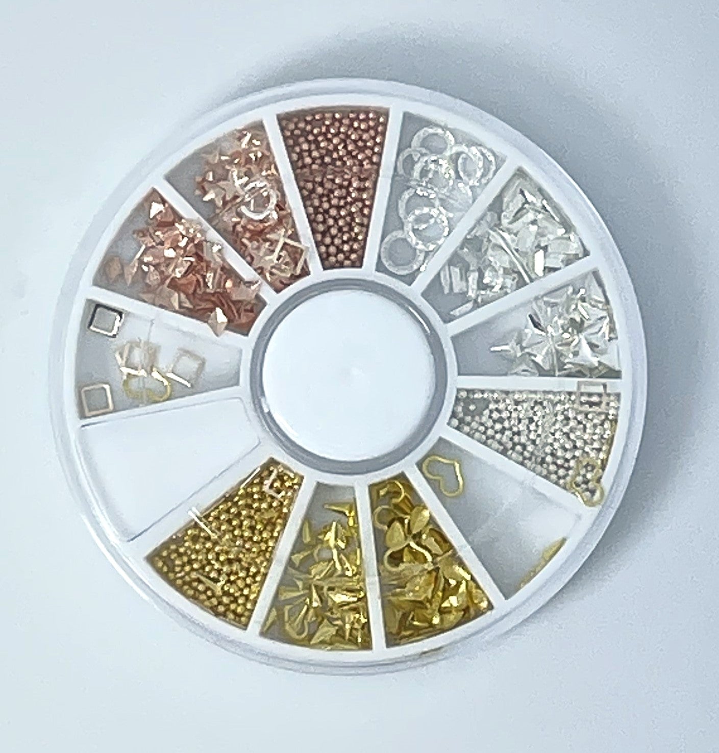 600 strass / bijoux d'ongles assortis or, argent, or rose 2