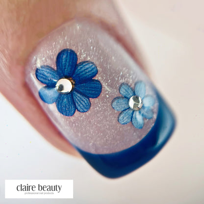 Nail Sticker Blumen Blau