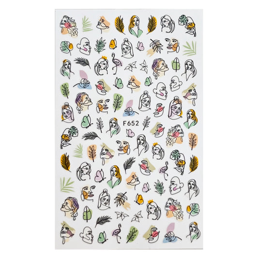 Nail Sticker Face Abstract
