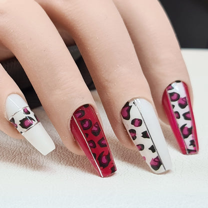 Nail Sticker Leopard Pink