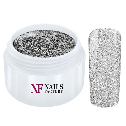 Nails Factory Farbgel Extrem Glitter Silver