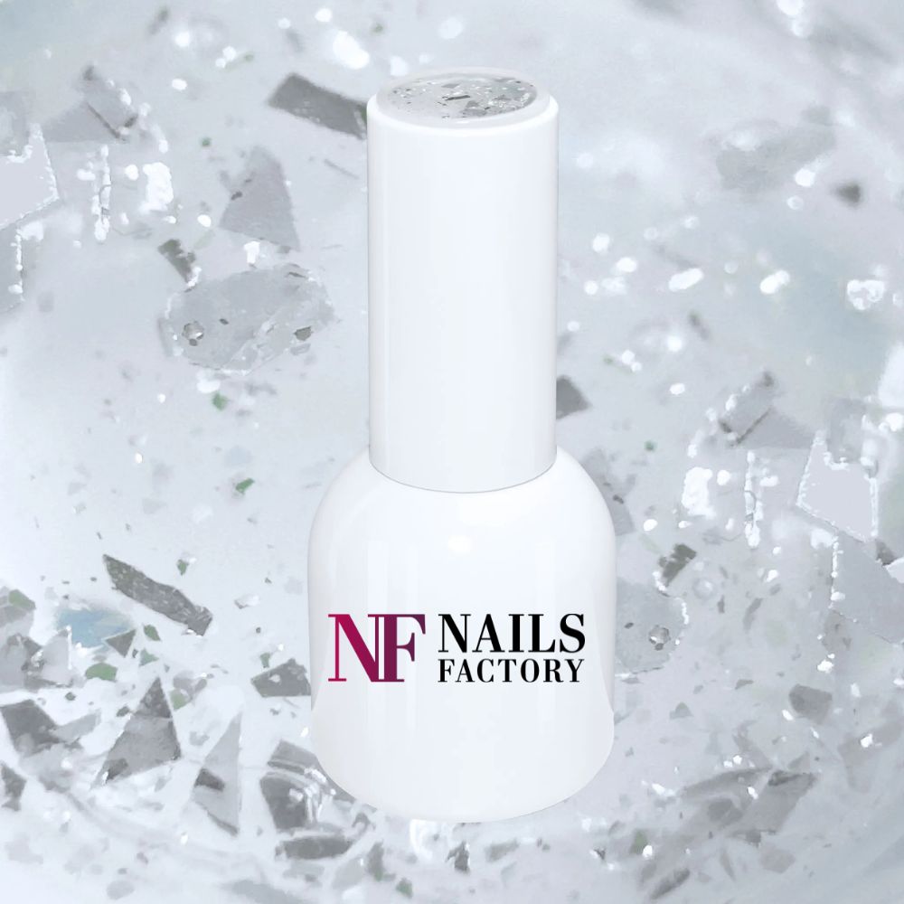 Nails Factory Finish Gel Shiny Flakes Silver