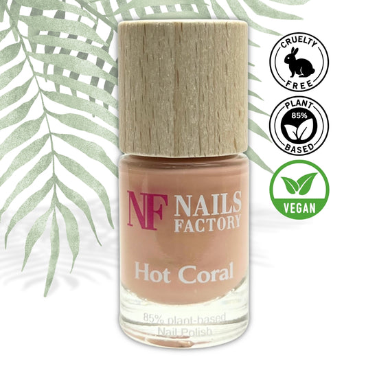 Green Plant Based Nagellack Hot Coral