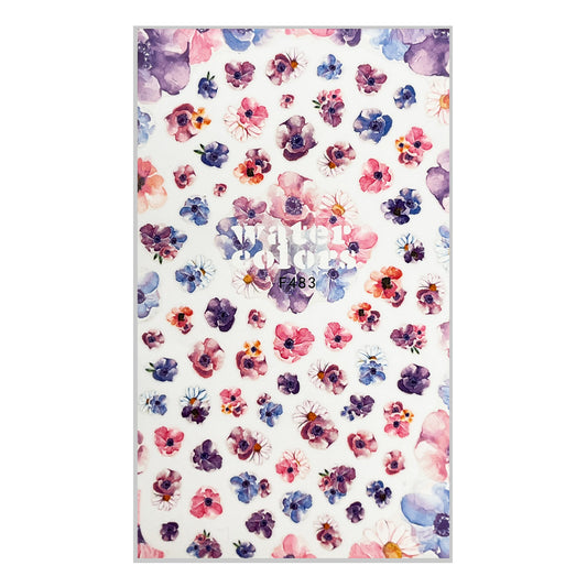 Nail Stickers Flowers Watercolor