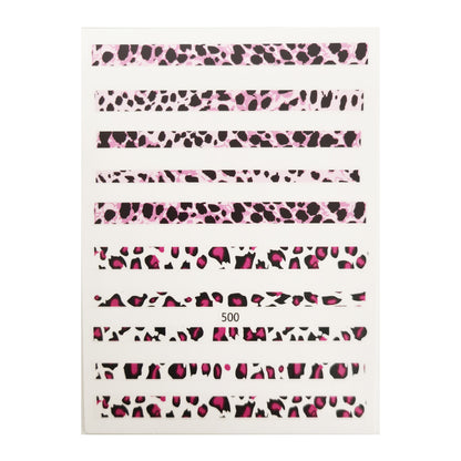 Nail Sticker Leopard Pink