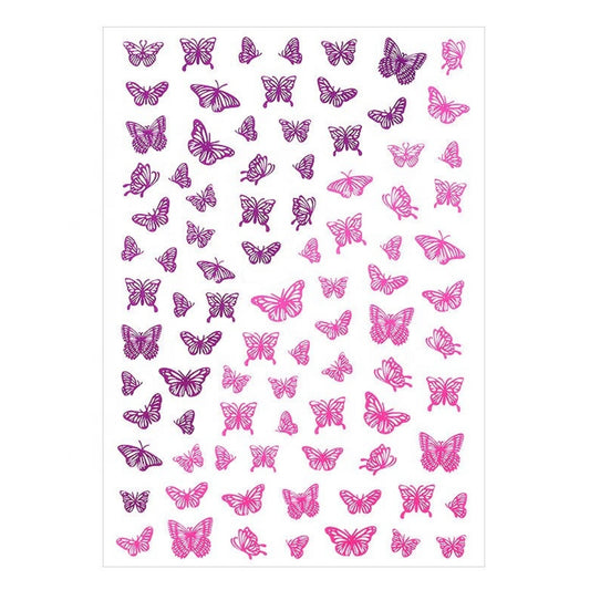 Nail Sticker Schmetterling Pink